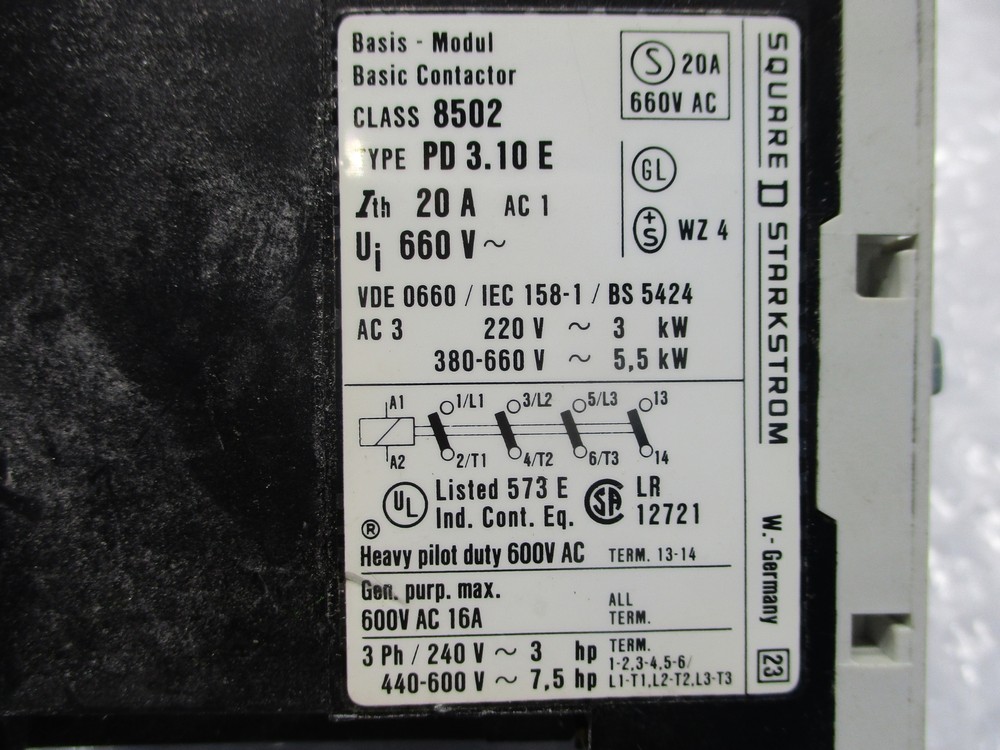 SQUARE D 8502PD3.10E SER.B CONTACTOR NSNP