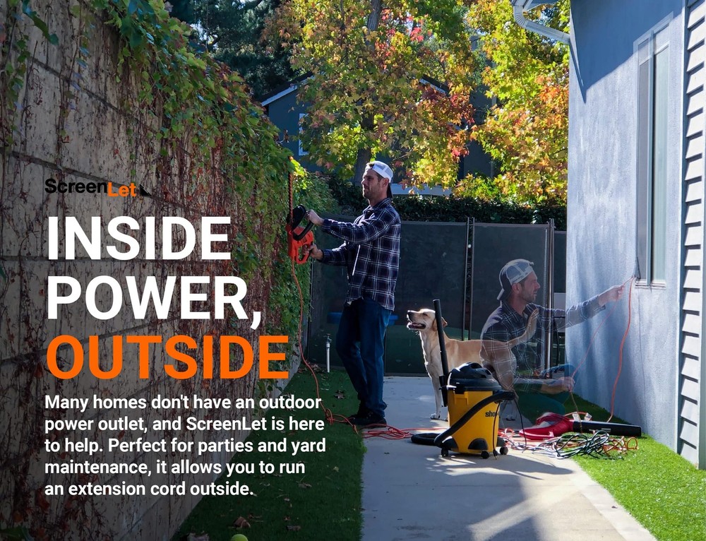 Window Screen Pass Through Attachment - Bring Inside Power Outside Easily - F...