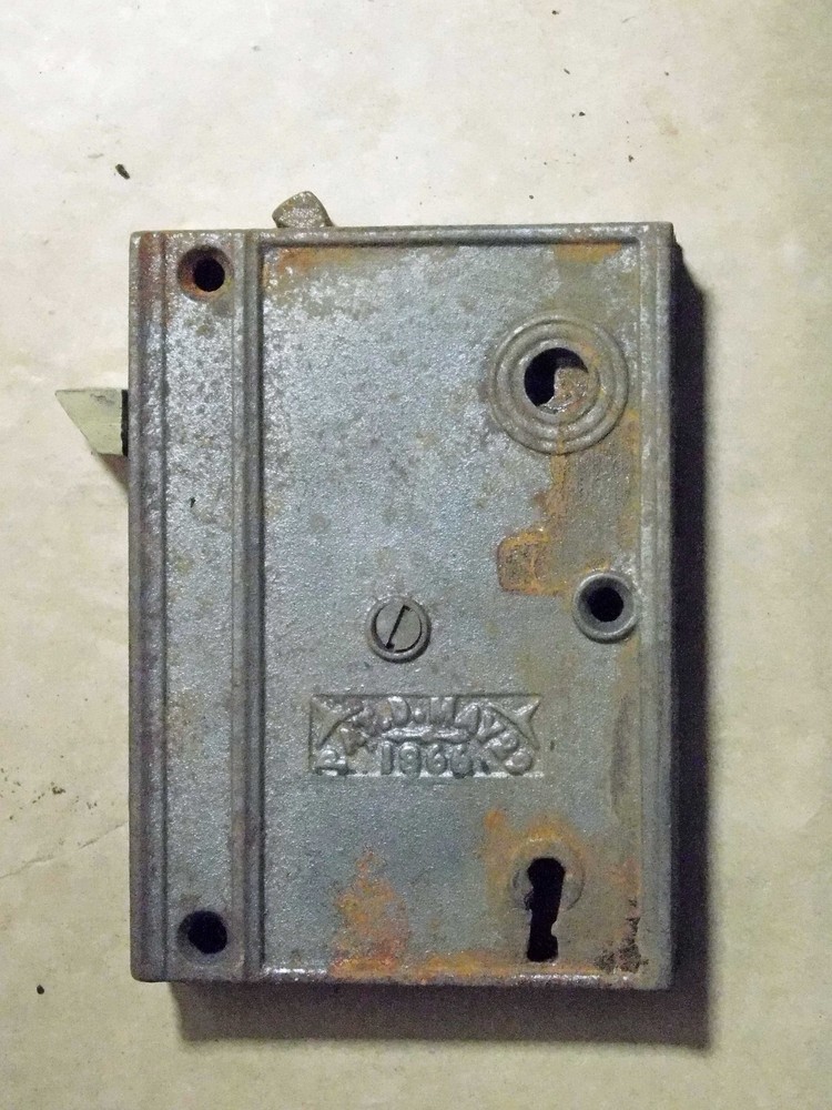 5 antique rin locks all marked by maker