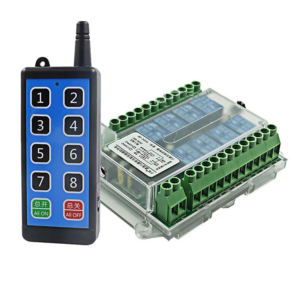 8 Channel Wireless RF433MHz Remote Control Switch Relay Module DC8-86V
