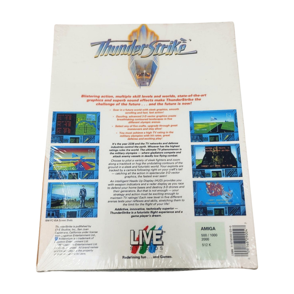 Thunderstrike 1990 Live Studios Amiga Computer Game - New Sealed in Box
