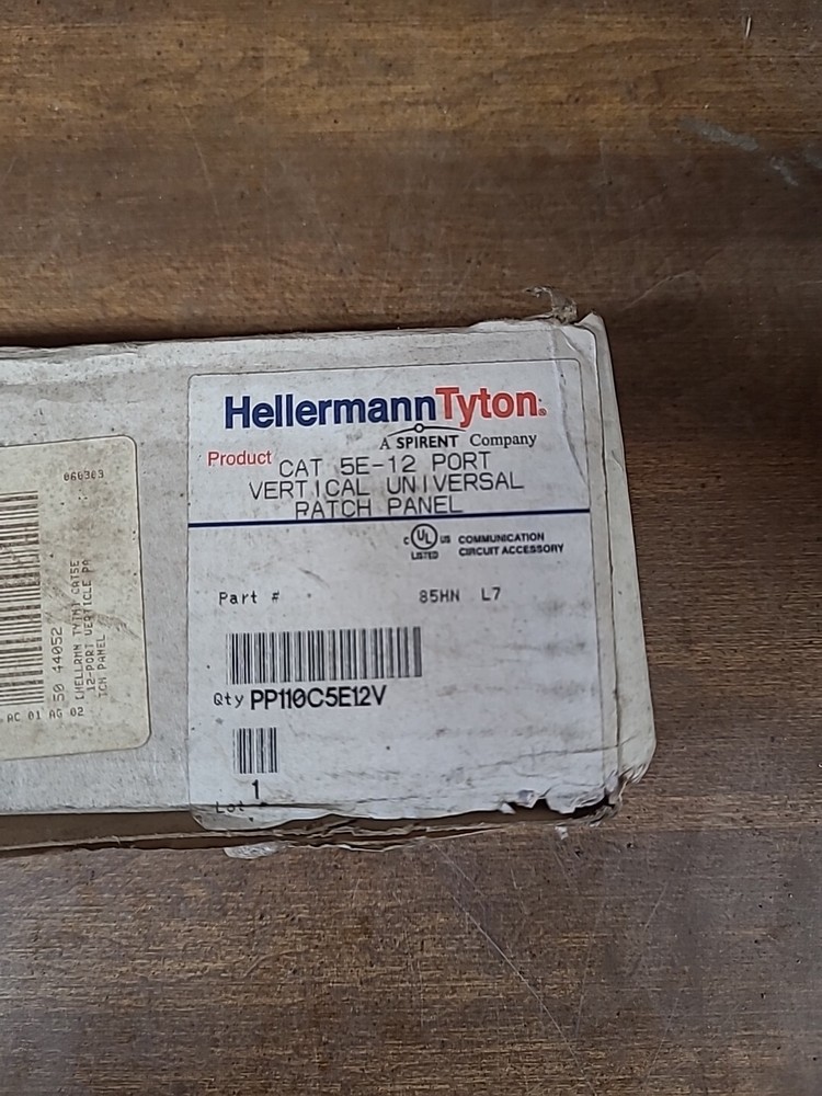 Hellermann Tyton PP110C5E12V Category 5e Vertical12 Port Patch Panel, Black