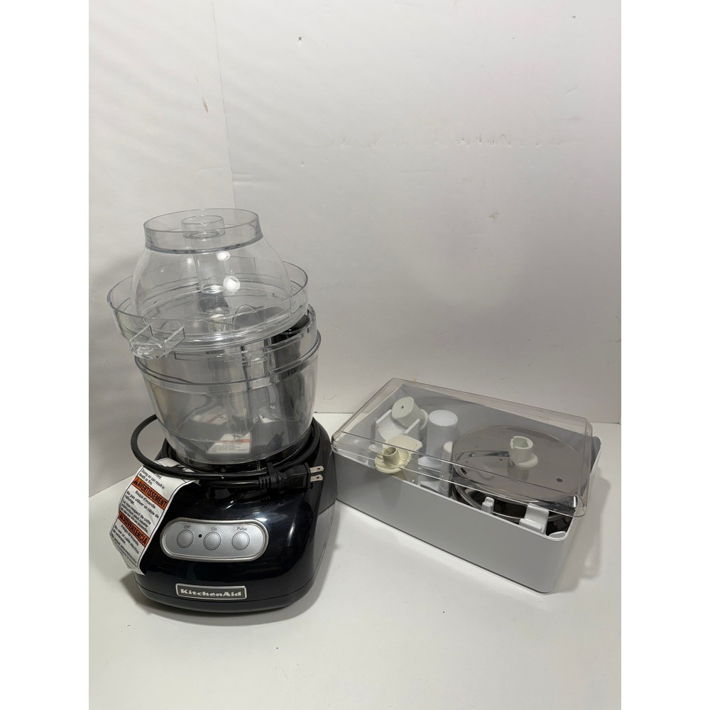 KitchenAid 12-Cup Food Processor Onyx Black KFP750OB1 with Accessory blades Case