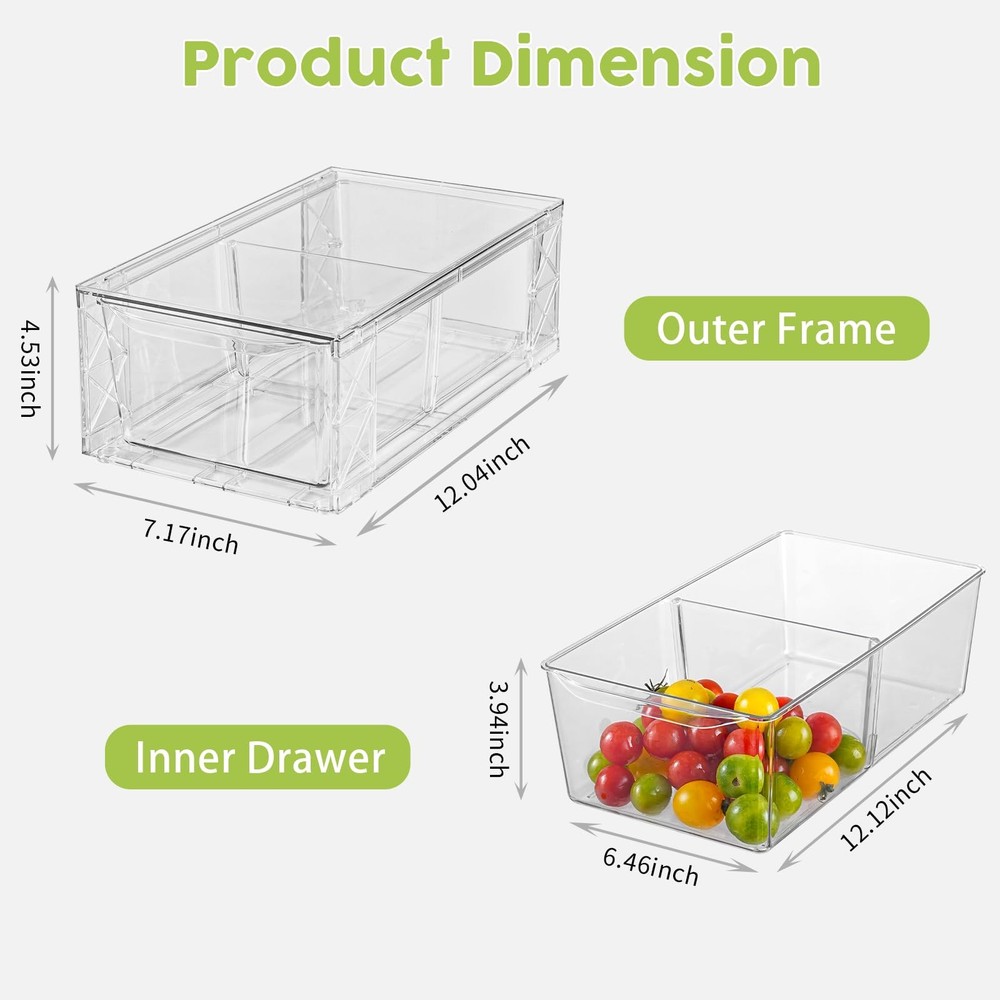 Organize Your Space With Clear Stackable Drawers - 8 Pack Medium