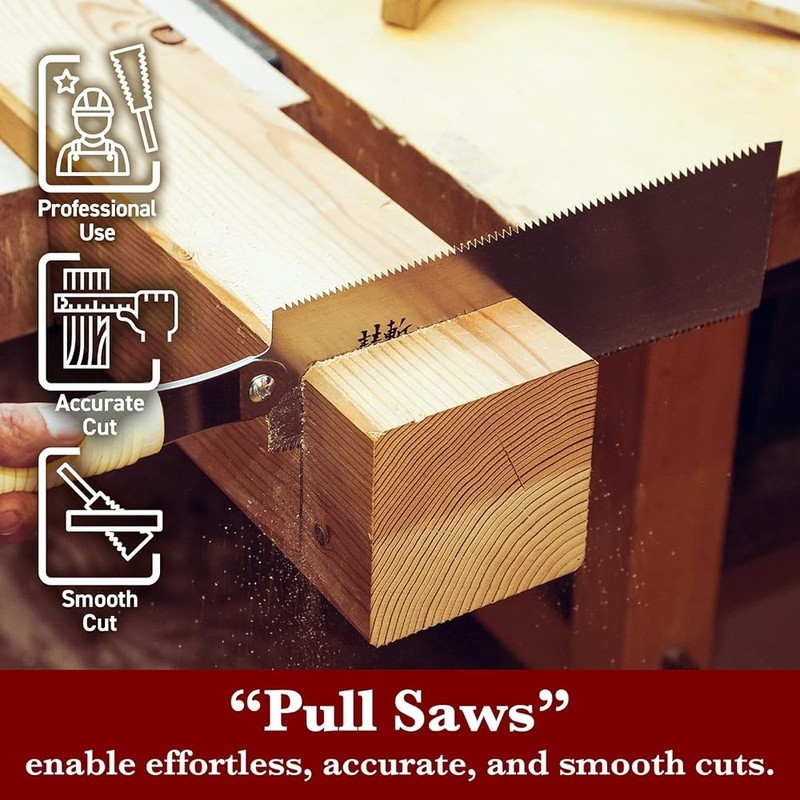 Japanese Ryoba Pull Saw Double Edge Handsaw Woodworking Tool Razor Sharp New