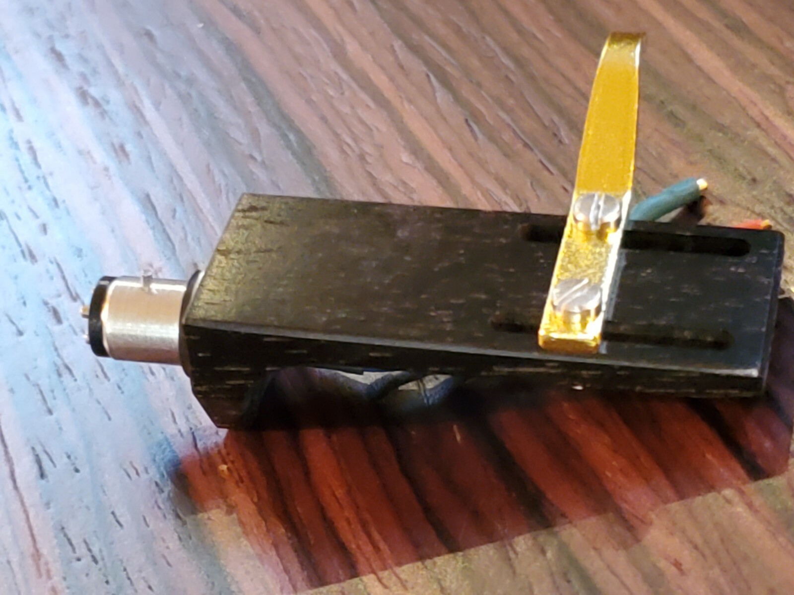 CNC EBONY WOOD turntable Headshell , gold plated wires 30 piece Screw set