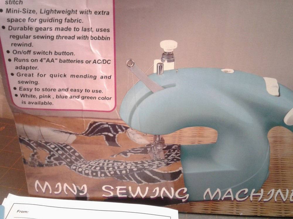 Mini Sewing Machine Blue Battery Powered