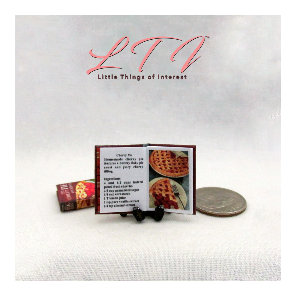 COMPLETE PIE COOKBOOK 1:12 Scale Miniature Readable Illustrated Book