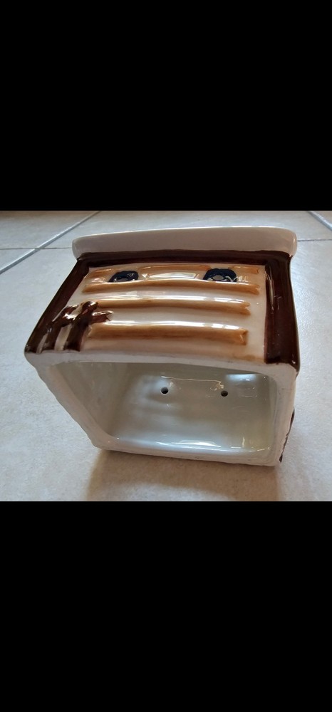 Ceramic Snow Barn Candle Holder 4" Never Used