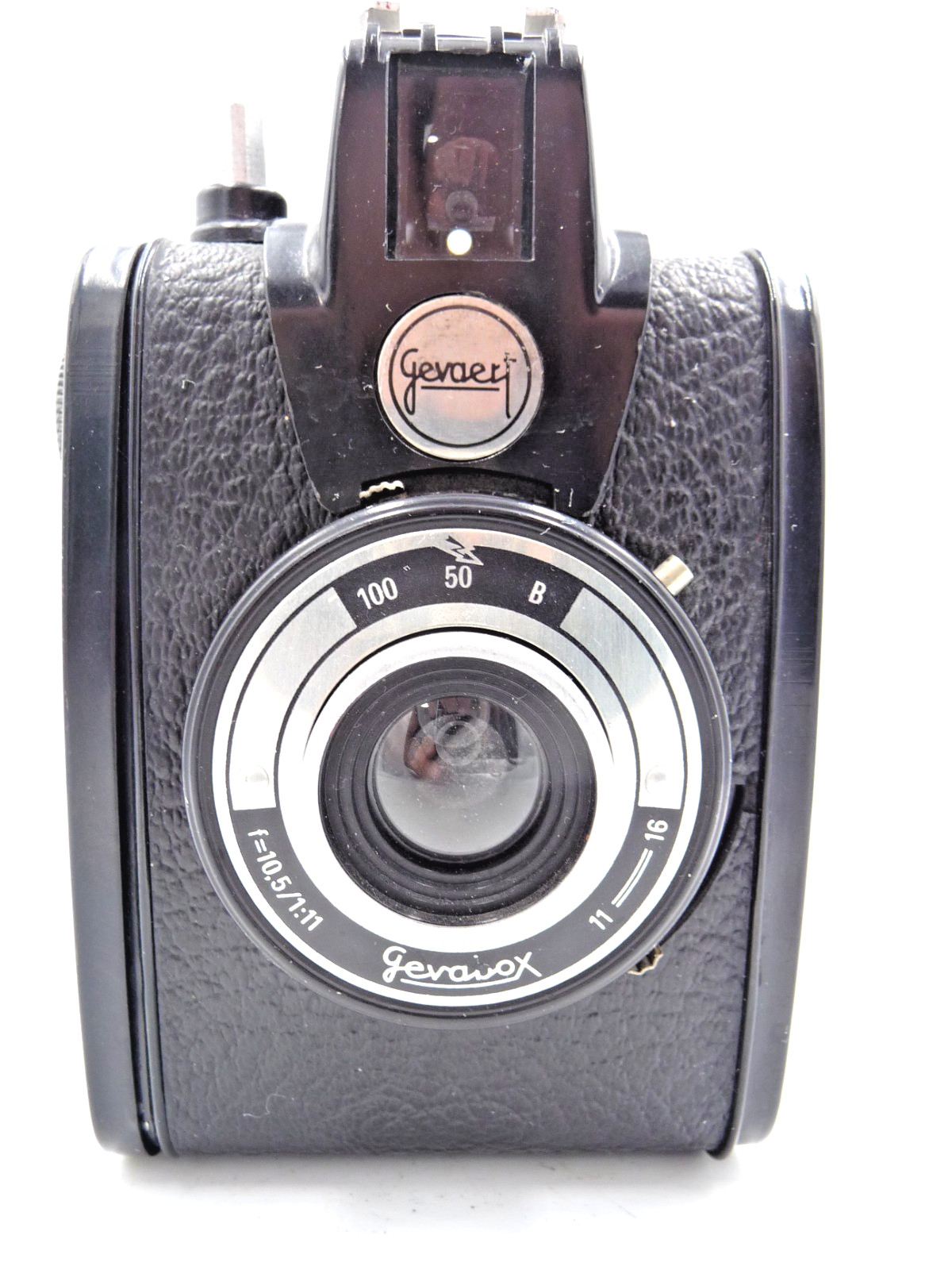 Gevaert Gevabox Art Deco box camera with Agfalux flash