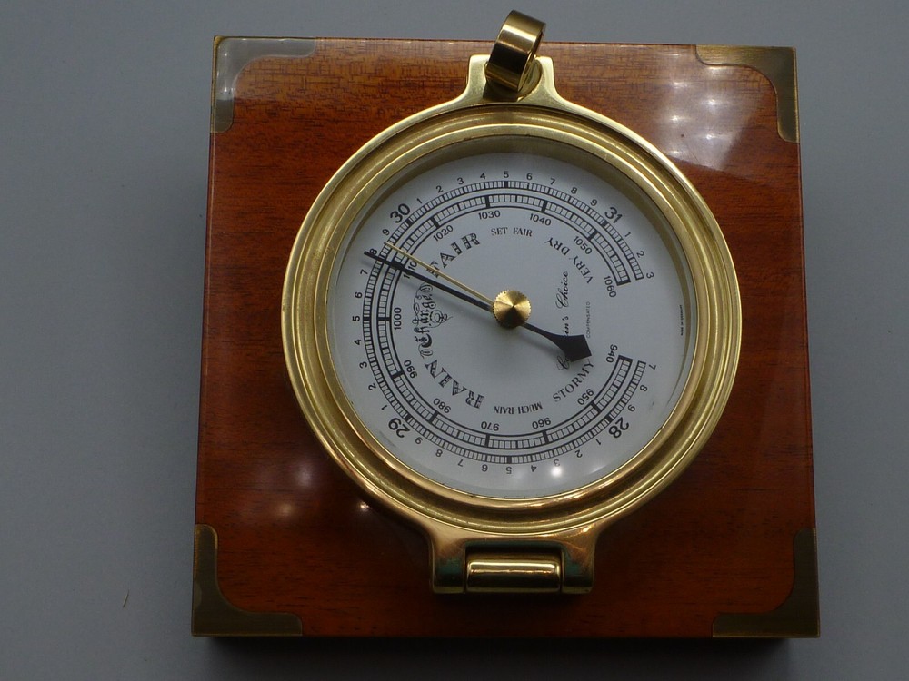 SOLID BRASS COMPENSATED SHIP’S BAROMETER, MADE IN GERMANY