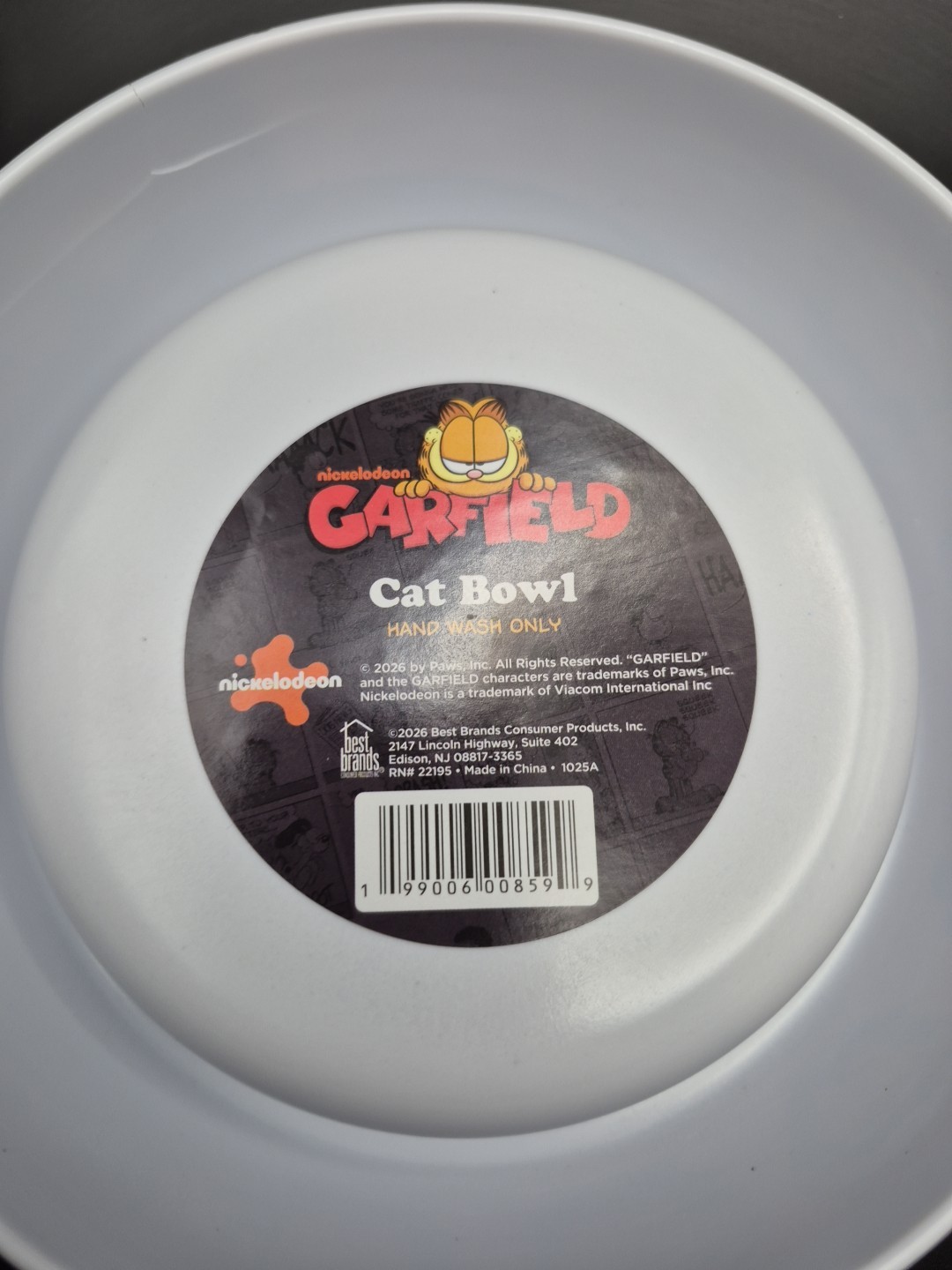 Set Of 2 Bowls -Nickelodeon Garfield Cat Food Bowls -Paws Inc-Plastic - NEW