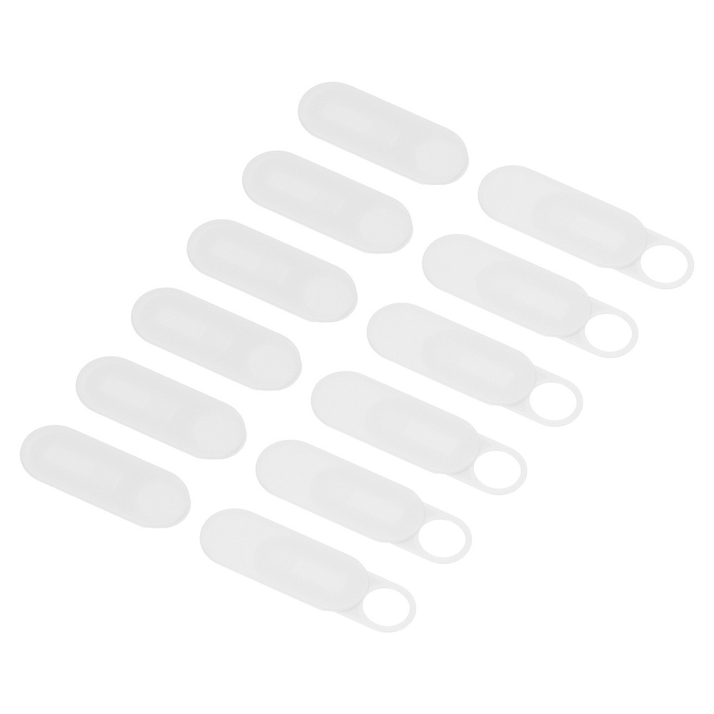 12Pcs 1.1" x 0.39" Computer Camera Cover Slide Thin Camera Blocker, White