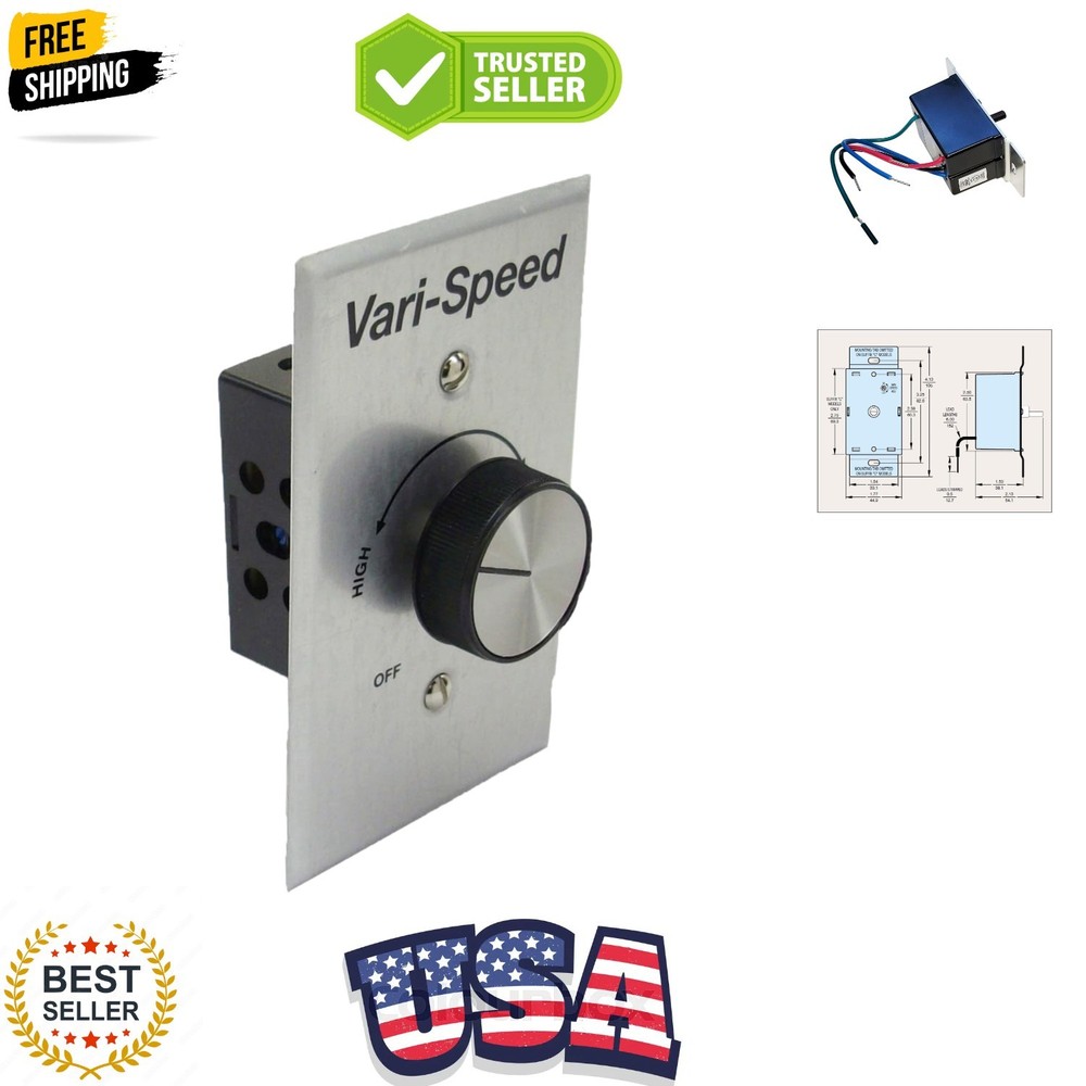 Solid State Variable Speed AC Electric Motor Control, 6.0 Max amp, 115V, K177...