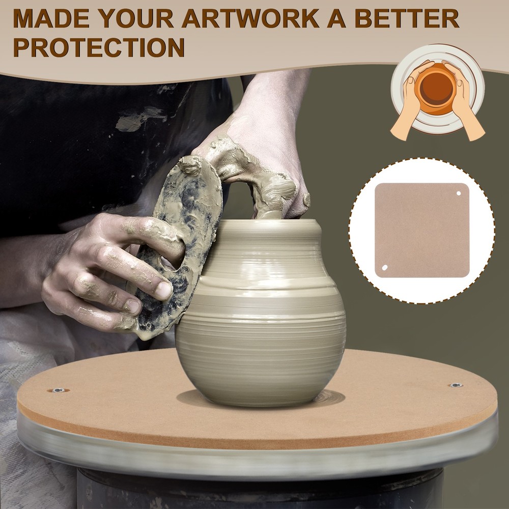 3 Pack 9" Pottery Wheel Bat, 1/3"Thick Square