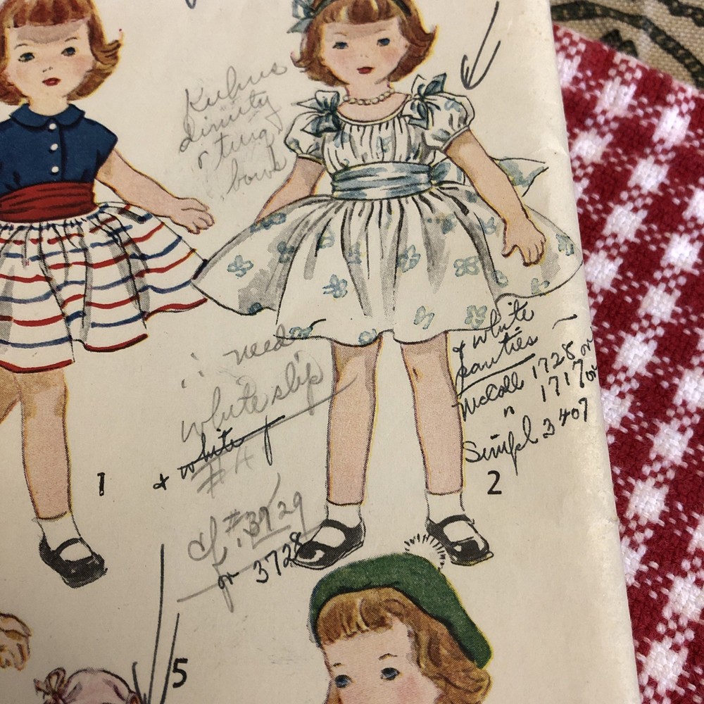 Vintage 14” Doll Clothes Pattern W Instructions 1950’s