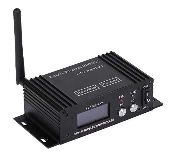 Wireless DMX 512 Controller with LCD Display, Power Adjustable Lighting Dimmer f