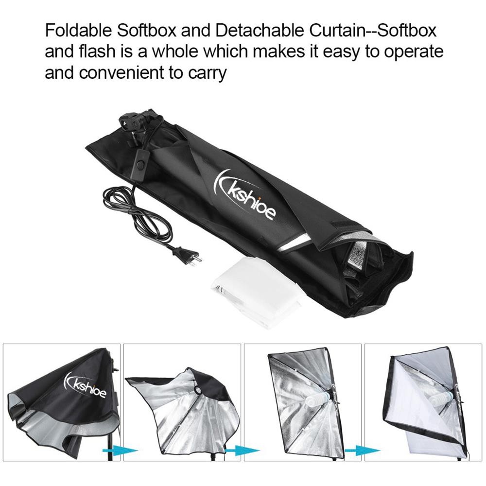 Kshioe Photo Studio Continuous Lighting Kit Photography Softbox Light Stand