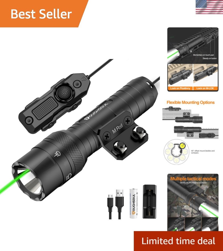 Rechargeable Mlok Tactical Flashlight with 240m Range & Waterproof Design