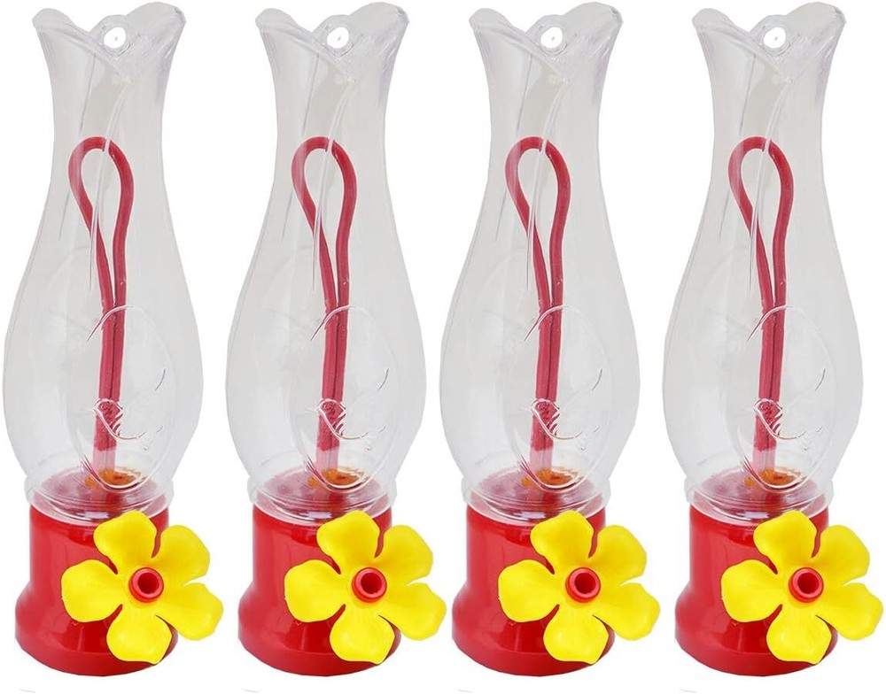 Mini Hummingbird Feeder Small 4 Pack Single Tulip Type Red
