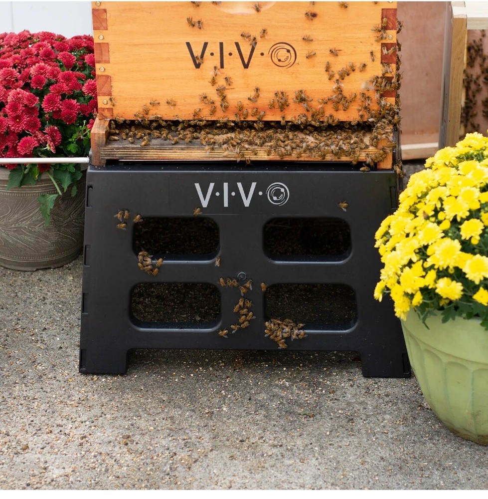 VIVO Black Plastic Bee Hive Stand | Beekeeping Hive Support Tool