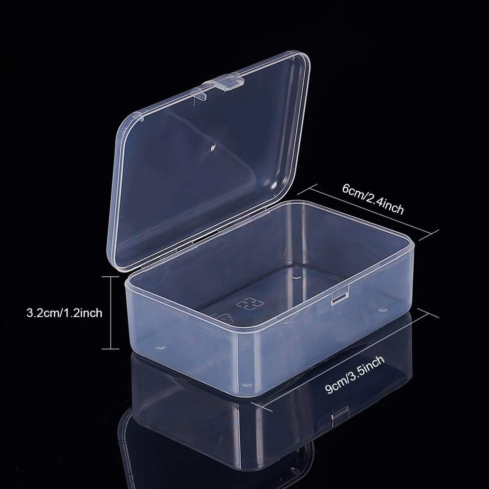 12 Pack Clear Plastic Bead Storage Box, 3.5X2.4X1.2 Inches Rectangular Mini Clea