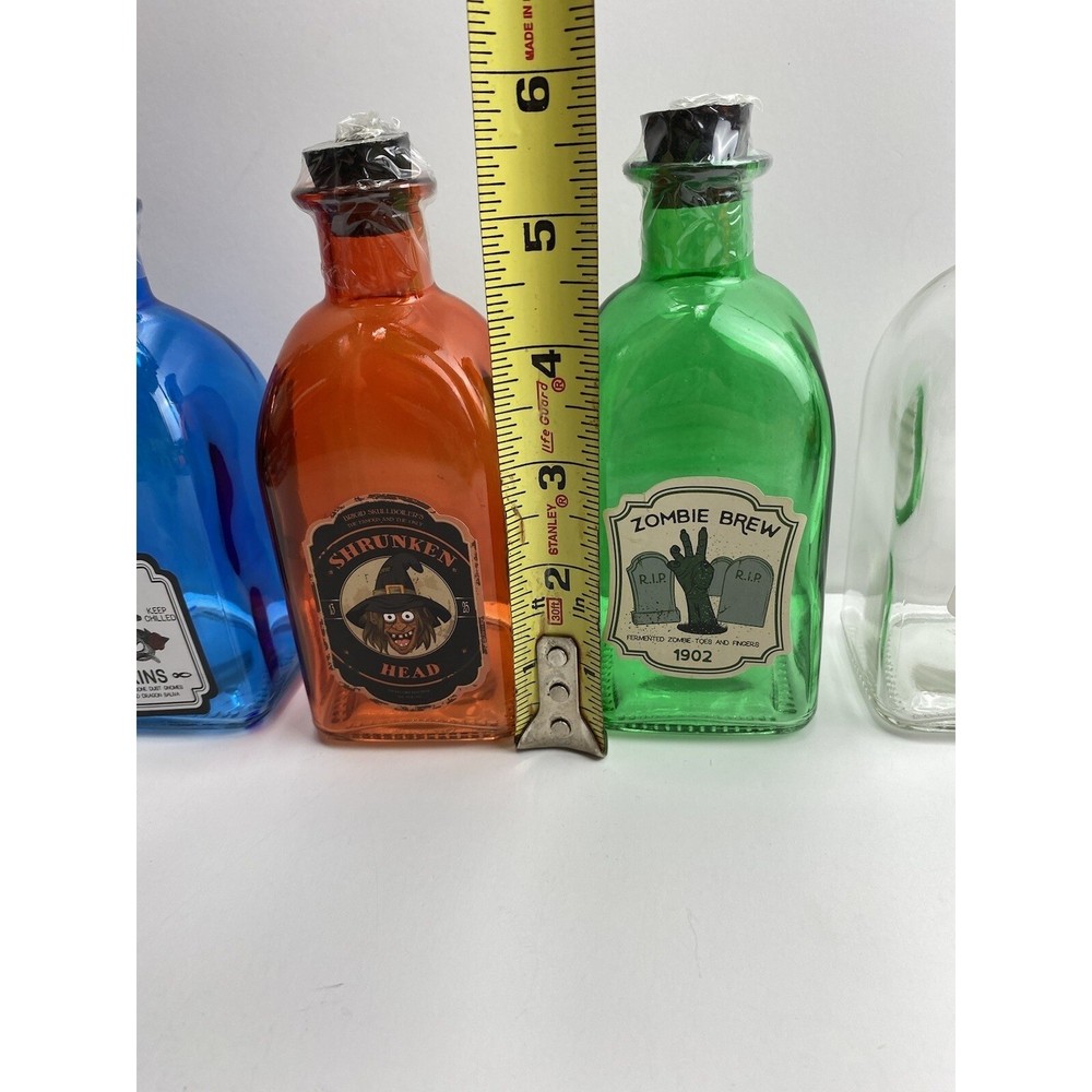 halloween glass bottle decor 5pc set