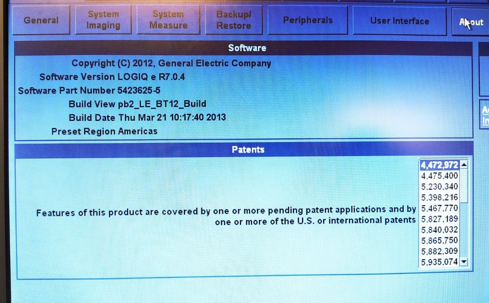 GE LOGIQ E Ultrasound System