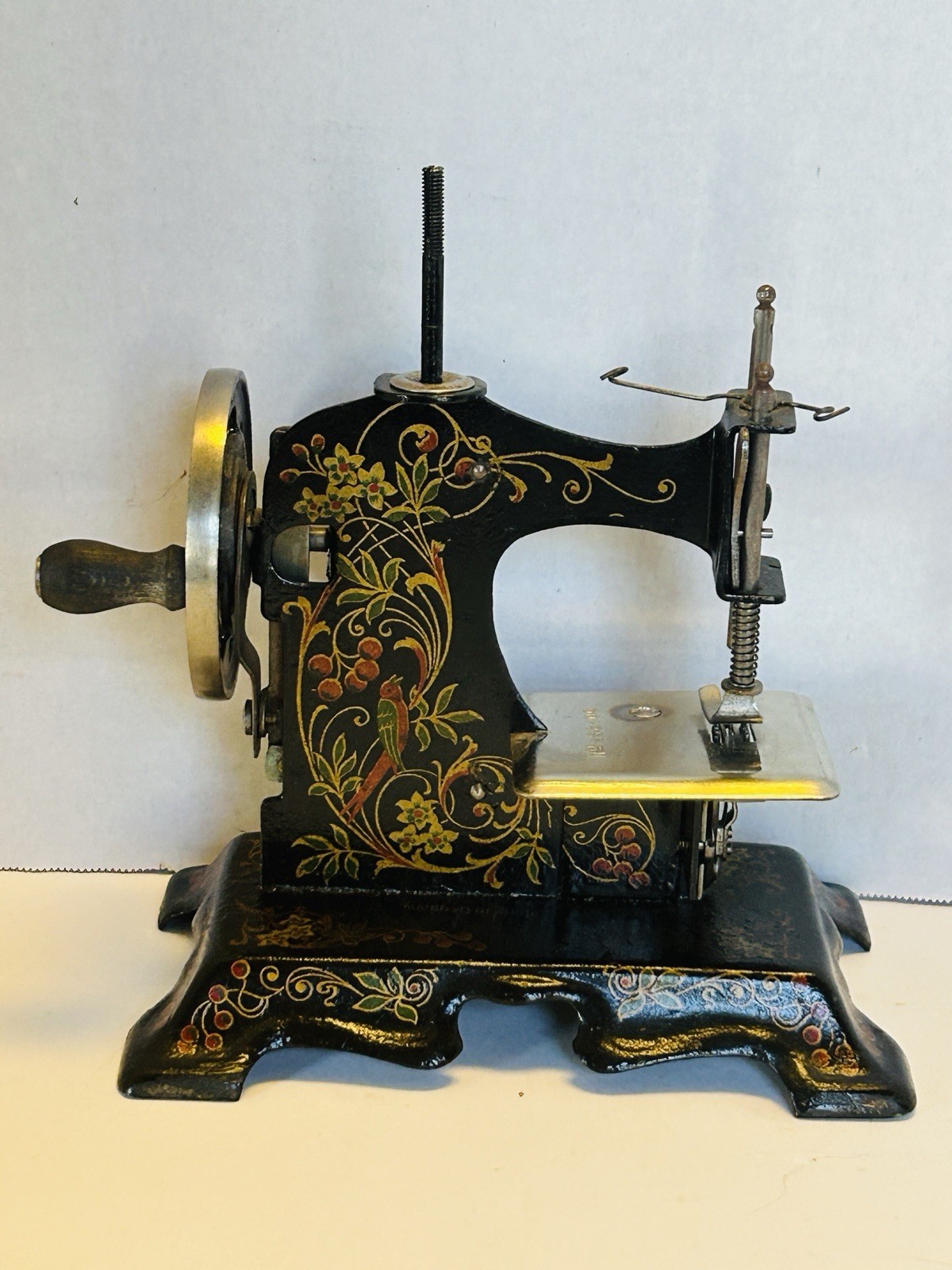 Antique Muller Toy Sewing Machine Hand Crank Stenciled 19th C. Germany