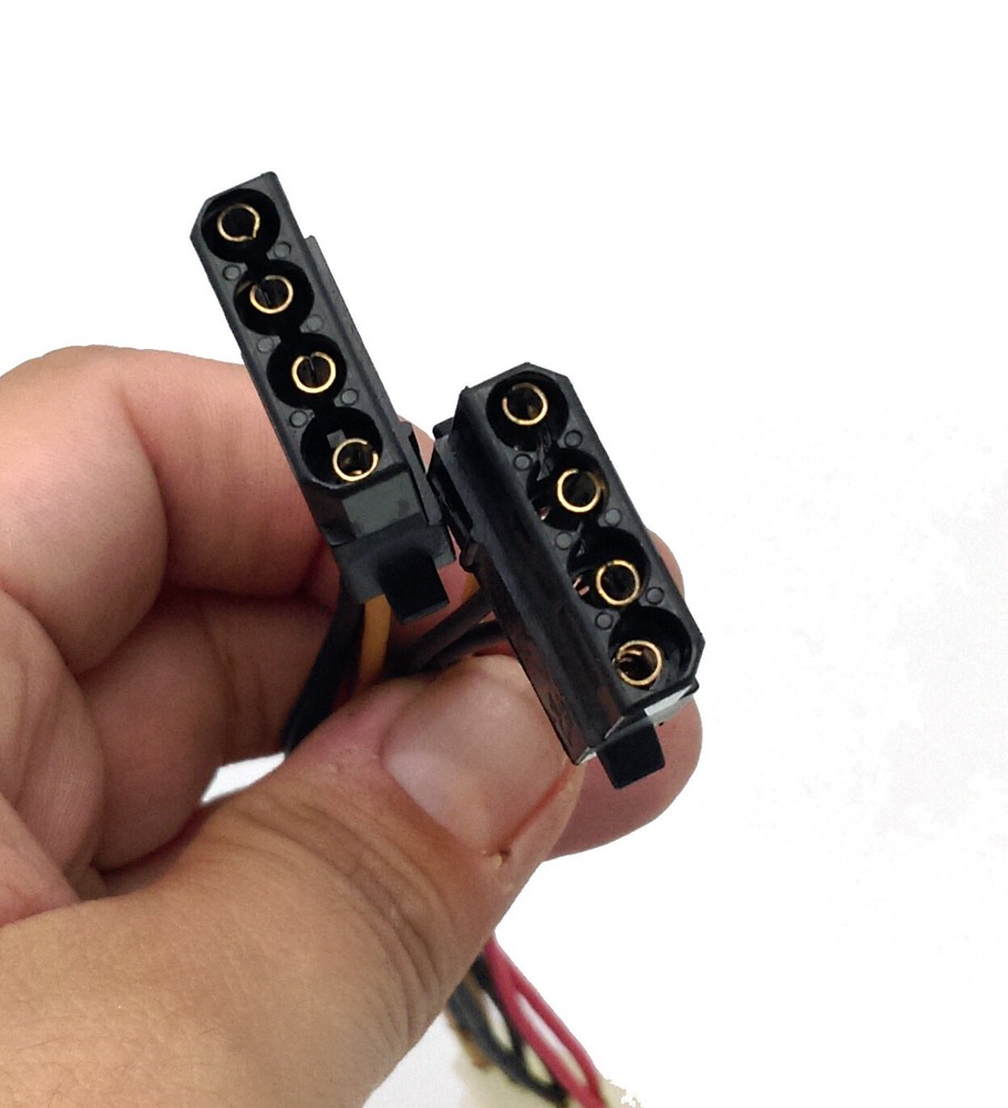 NEW 2-PACK Internal Power Supply 4Pin Y Adapter Cable,Molex PC Peripheral Plug