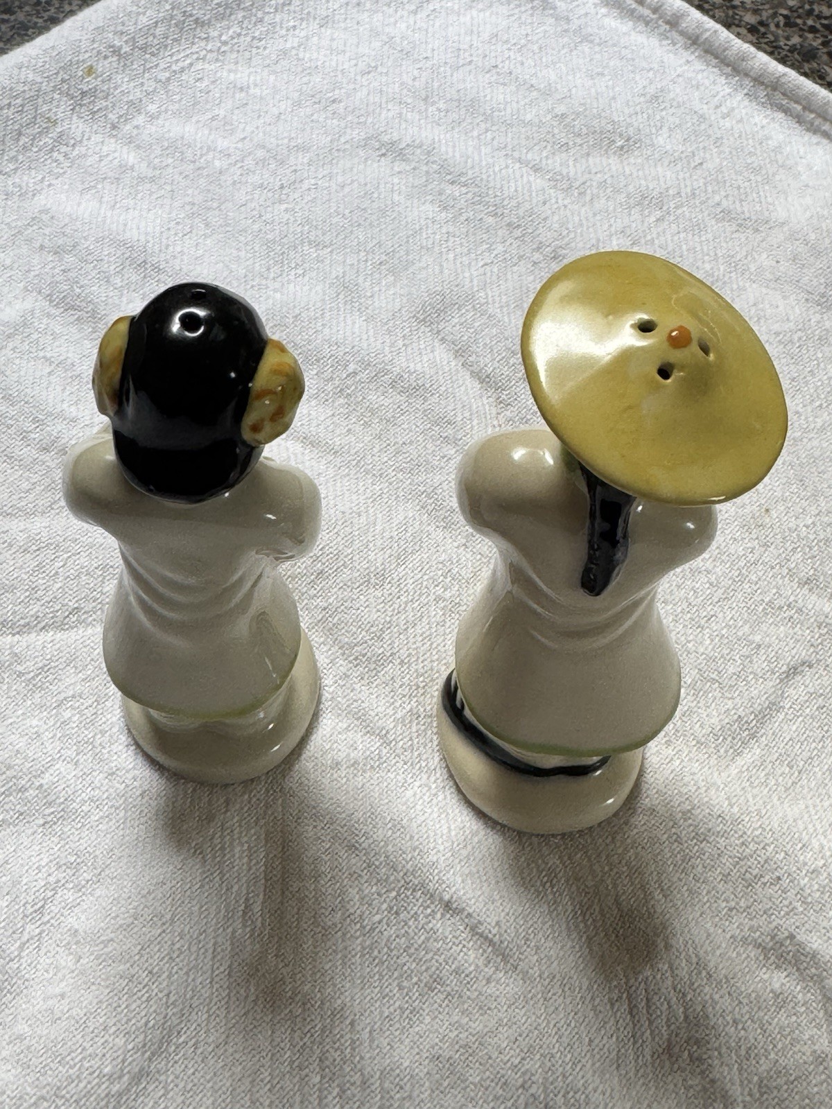 Ceramic Arts Studio Asian Couple Salt & Pepper Shaker Set - Madison WI 1940s-50s