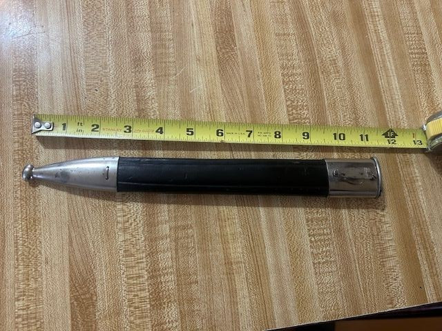 Leather & Nickeled Steel Dress Scabbard- Dress Bayonet or Police Dagger-Nice
