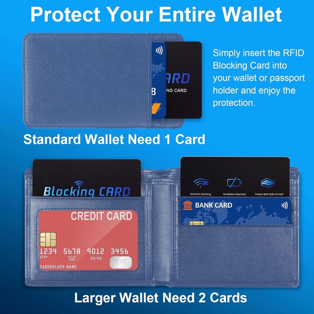 RFID Blocking Card (5 Pack) for Wallets, Slim RFID/NFC Blocker - One Black