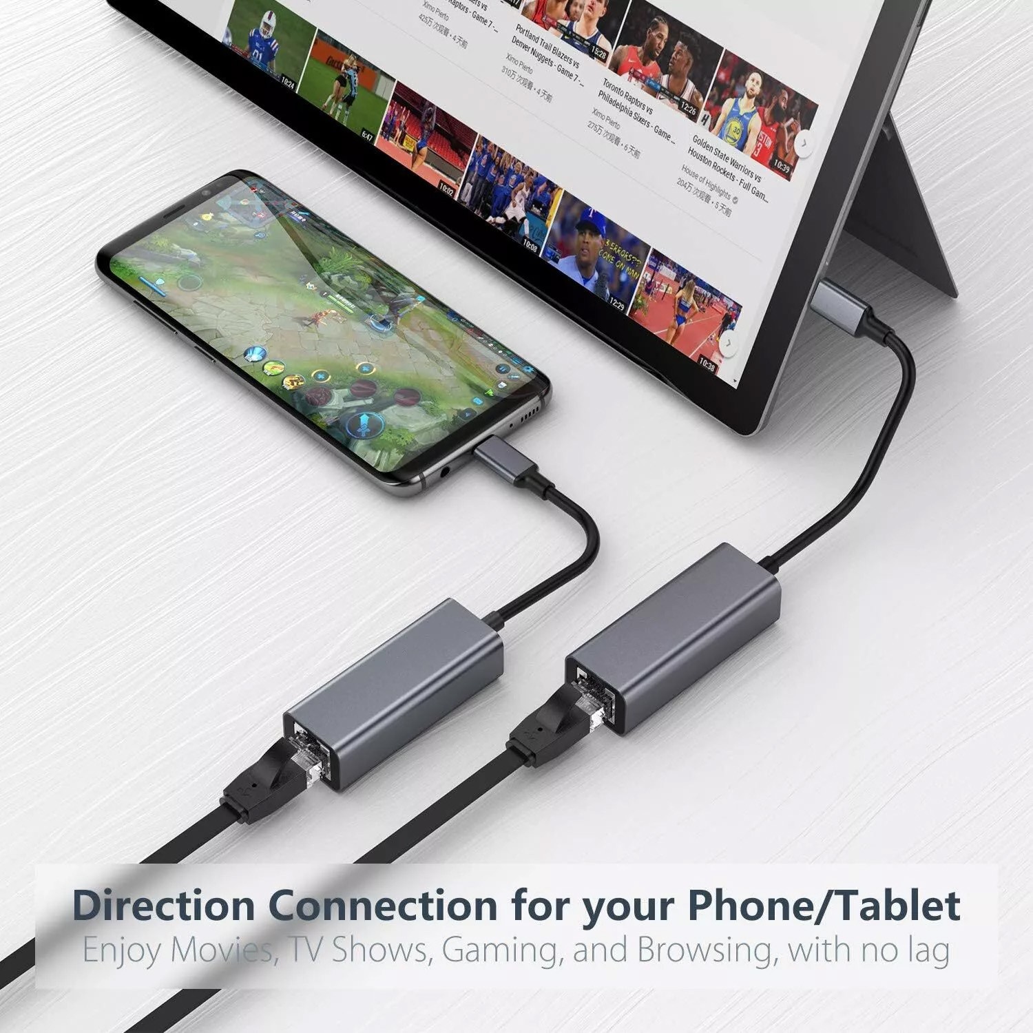 USB-C 3.1 Gigabit Ethernet LAN RJ45 1000Mbps Network Adapter for PC Mac Android