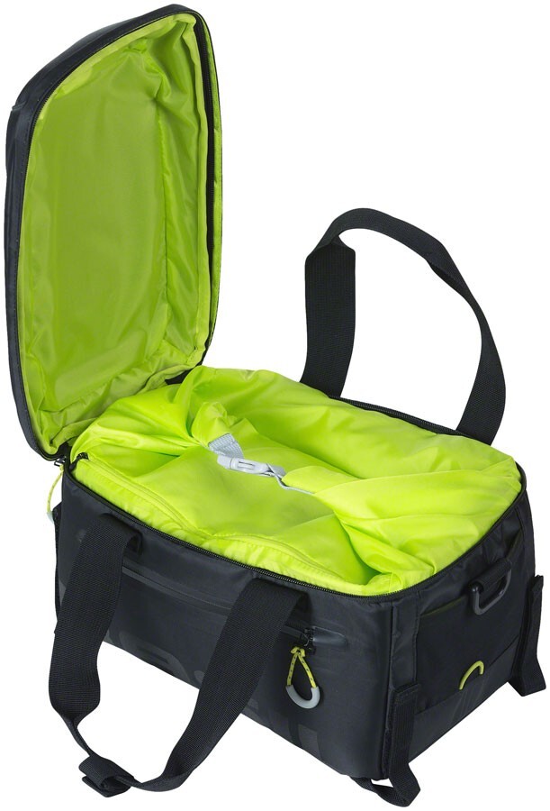 Basil Miles Trunk Bag - 7L, Strap Mount, Black/Lime