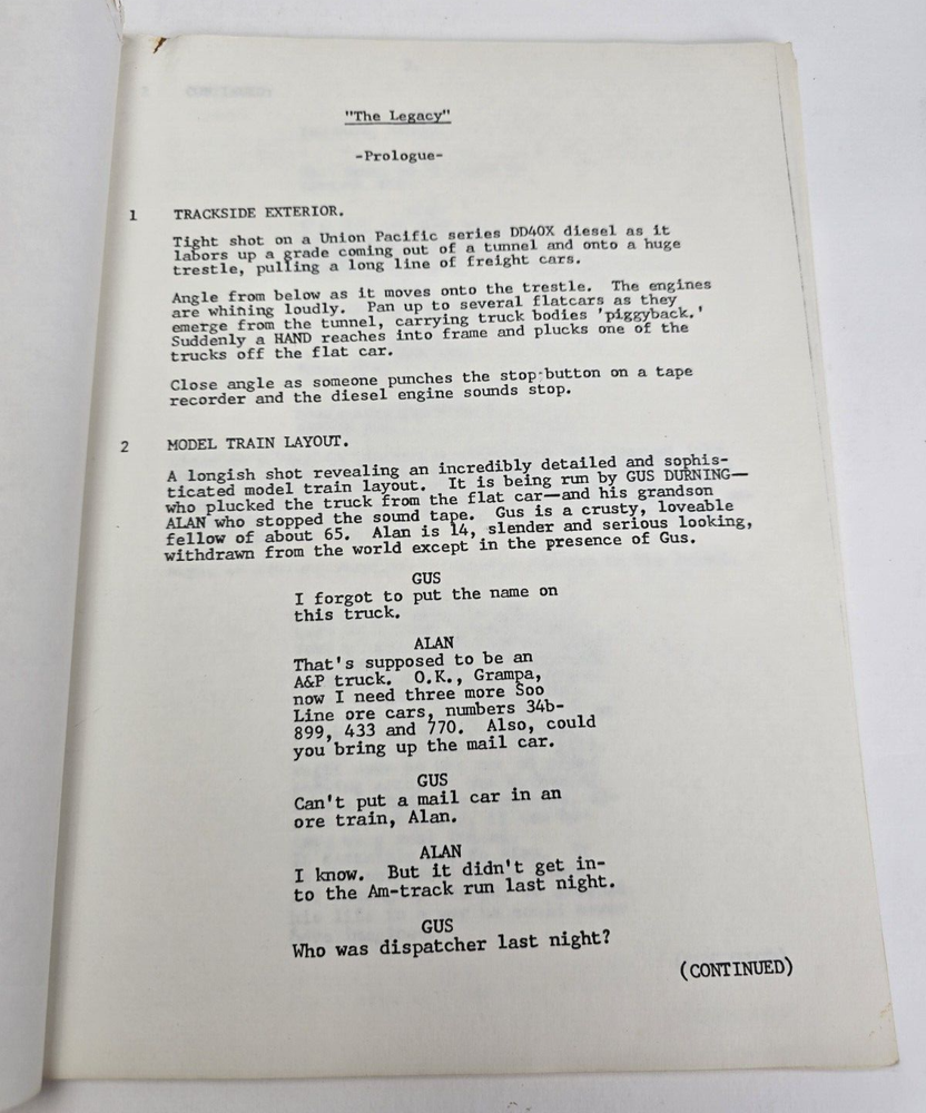 THE NEXT STEP BEYOND / Christopher Lofton 1978 TV Script, John Newland "Legacy"