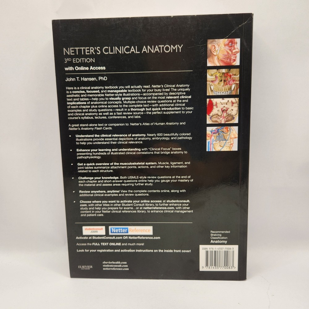 Netter's Clinical Anatomy 3rd Edition with Online Access Basic Science Book