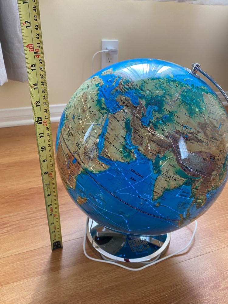 World Globe with Illuminated Constellations – 13” Light Up Globe Get Life Basics