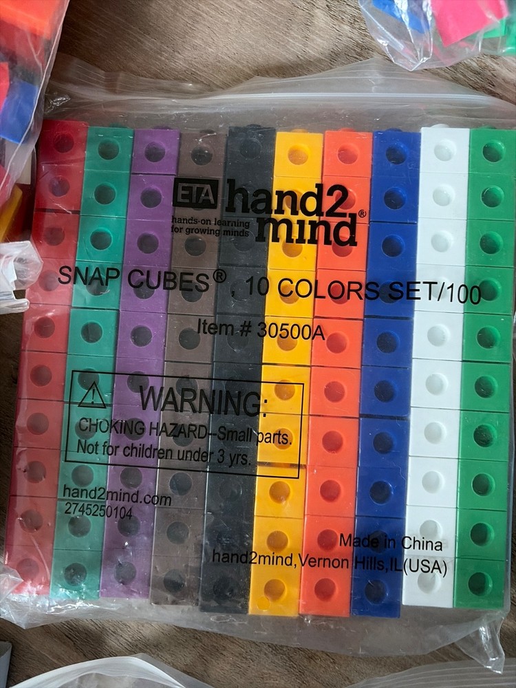 Hand2 Mind ETA Math Manipulatives lot base 10 blocks rods cube