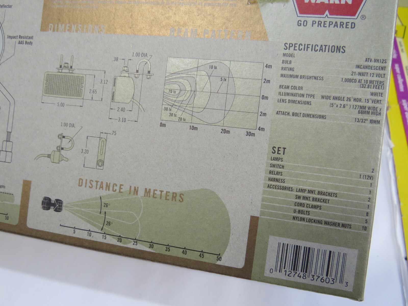 NOS Warn YAMAHA ATV TRAIL LIGHTS 37603 for Grizzly, Kodiak, Big Bear