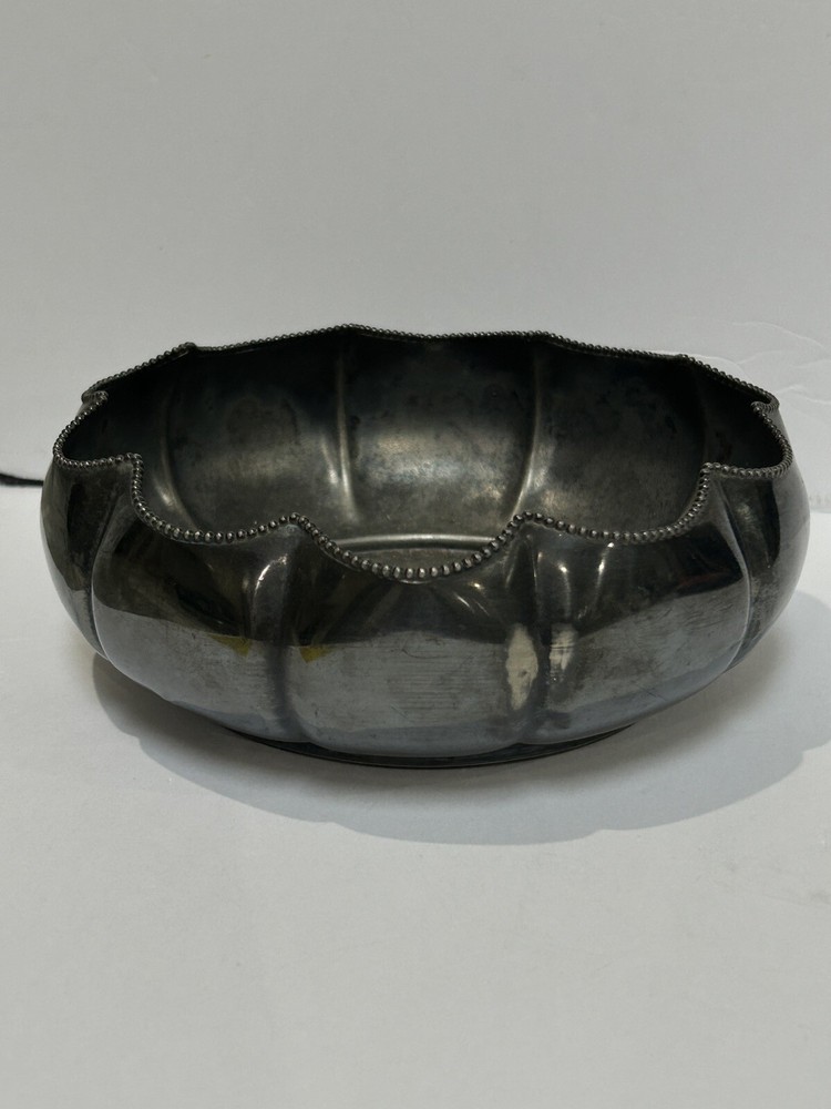 E. G. Webster & Son Quadruple Silver Plate Bowl, Server Antique Initials E.B