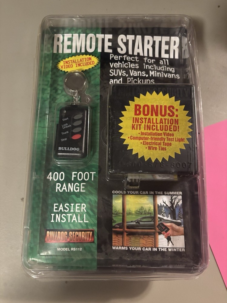 Bulldog Security Remote Vehicle Starter System With Keyless Entry Model Rs102