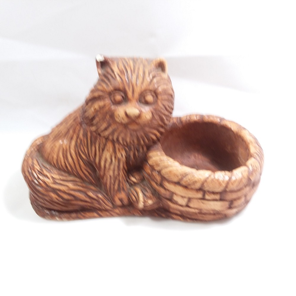 Ceramic Small Kitten Cat Planter Trinket Dish