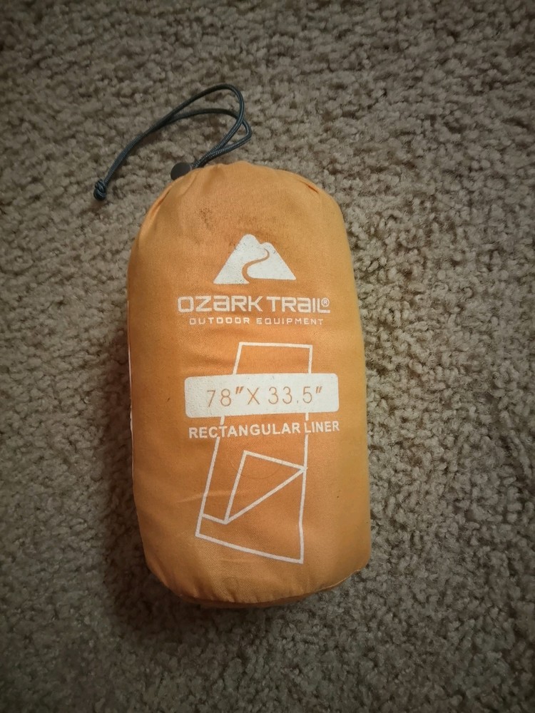 Ozark Trail Rectangular Sleeping Bag Liner 78 x 33.5 in Orange