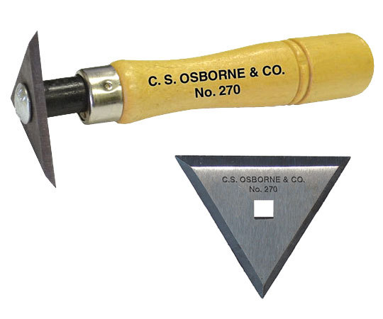 C S Osborne 270 Wood / Boat Scraper with Replaceable Triangular Blade