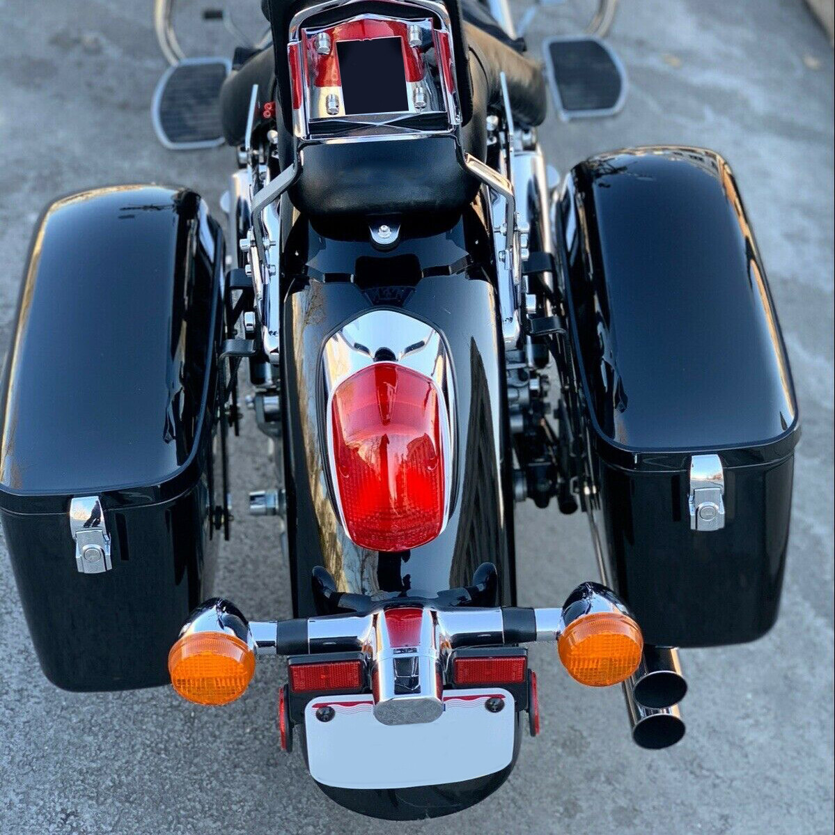 Motorcycle Panniers Hard Side Saddle Bag Saddlebag For Harley Honda Shadow