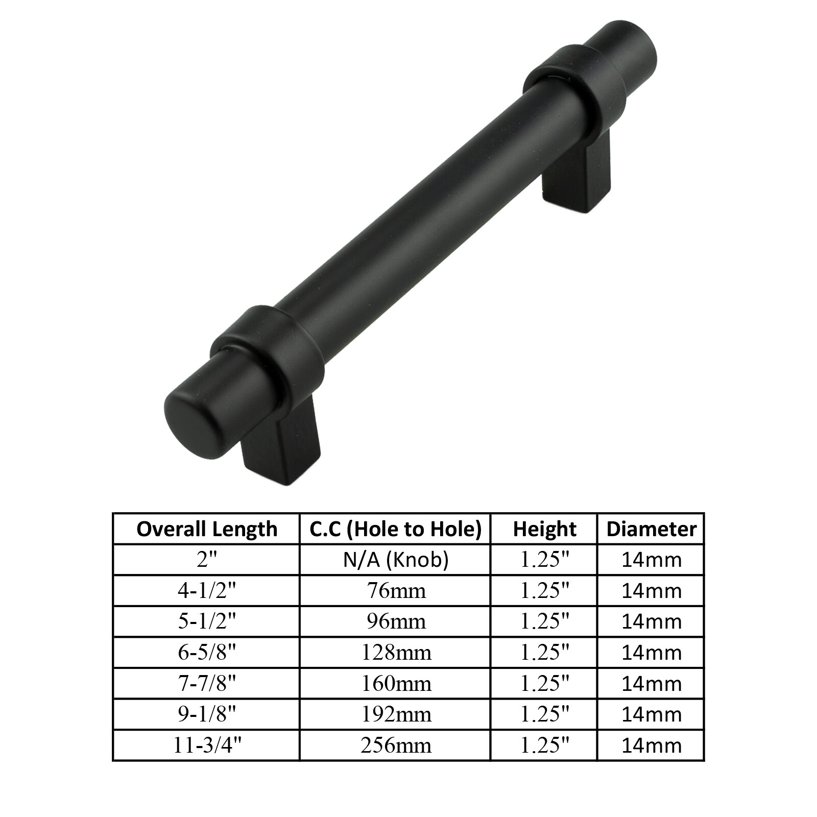 Black Modern Cabinet Handles T Bar Pulls Kitchen Drawer Hardware Stainless Steel