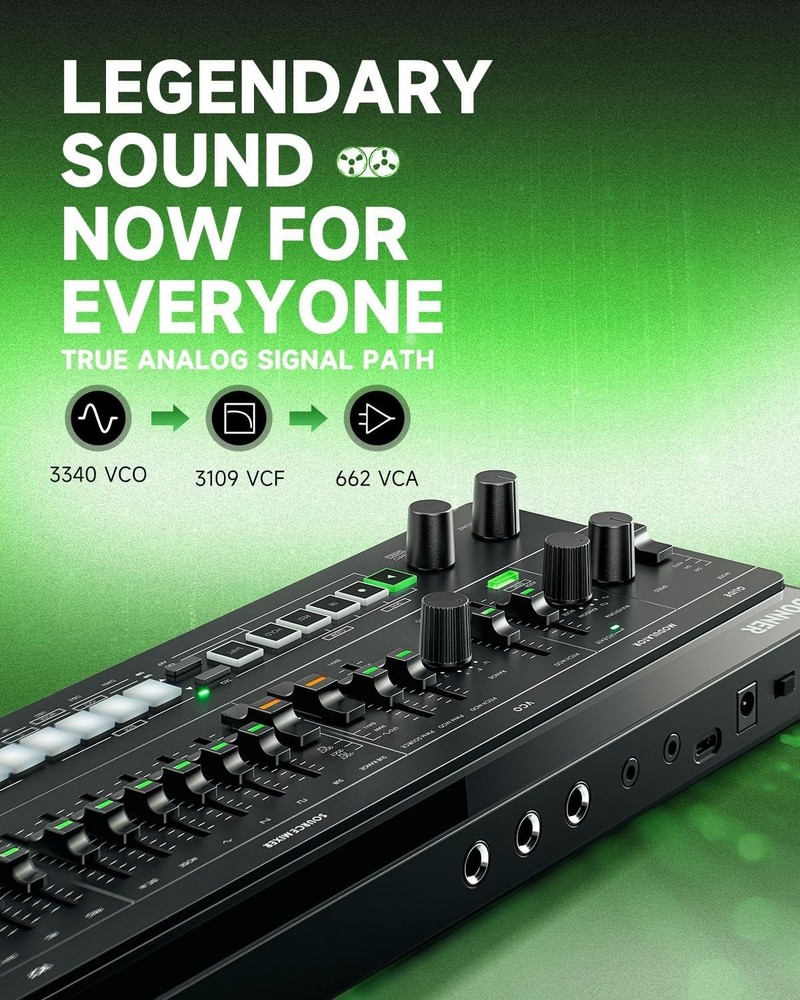 Donner ESSENTIAL L1 Synthesizer with 64-Step Sequencer, S2C Magnetic Modular Sys