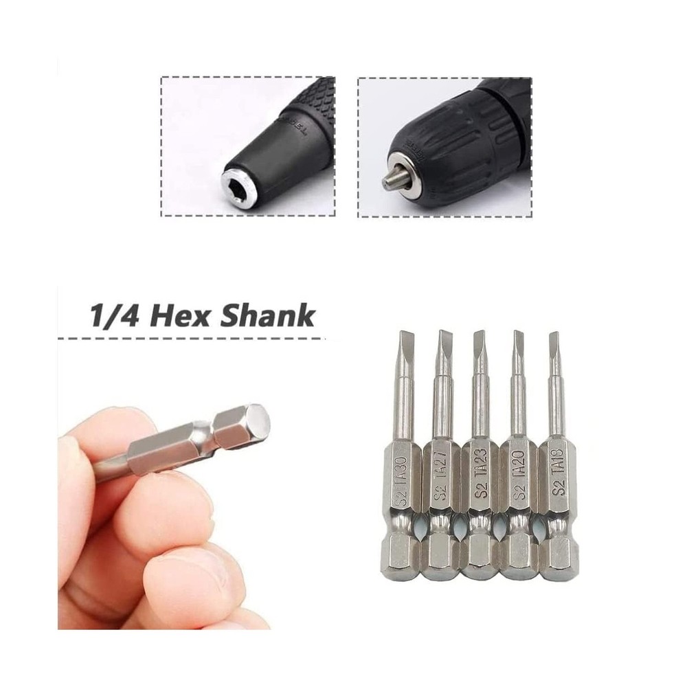Fixinus 6 Pieces Magnetic Triangle Screwdriver Bits Set 1/4 inch Hexagonal 1....