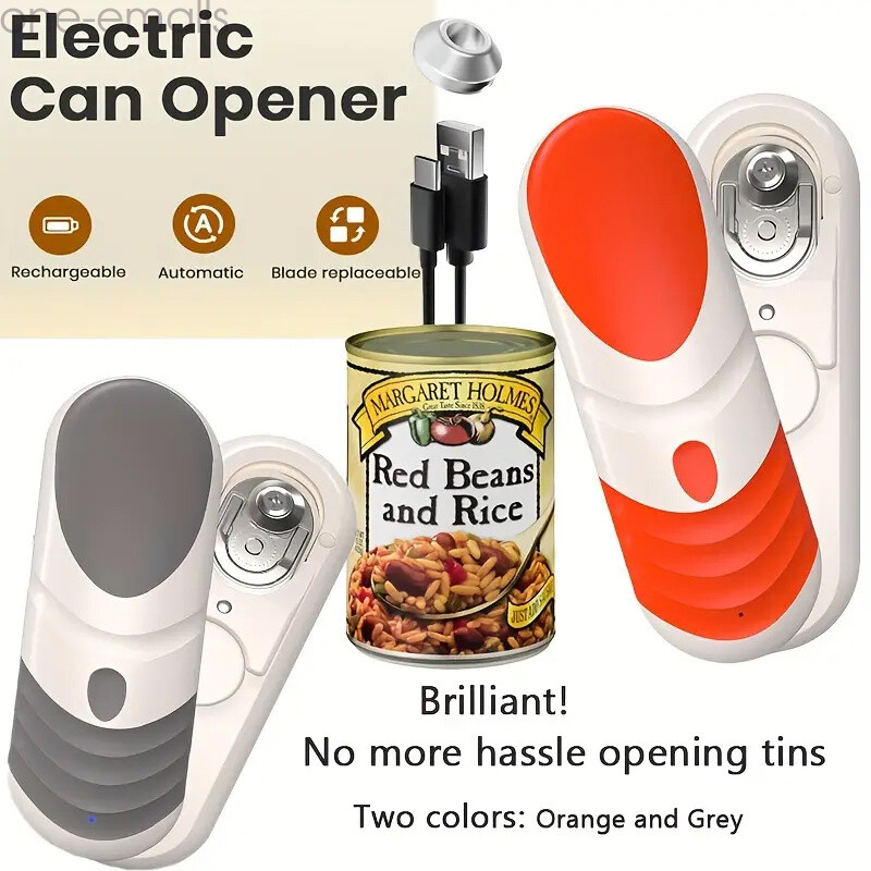 One Click Touch Electric Auto Can Opener No Sharp&Replaceable Blade for All Cans